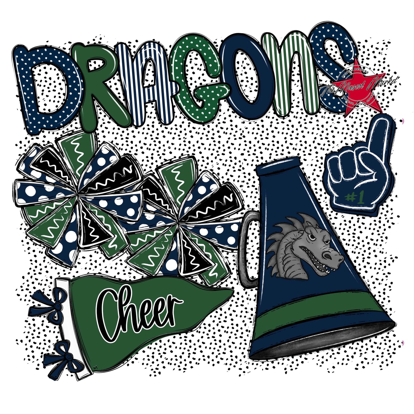Dragons Cheer Spirit-Navy & Green