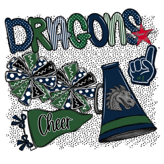 Dragons Cheer Spirit-Navy & Green