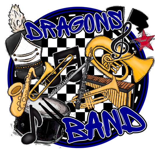 Dragons Circle Band Design-Blue