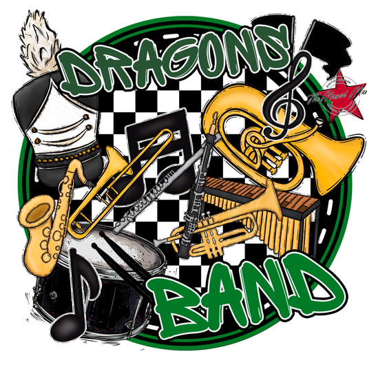 Dragons Circle Band Design-Green