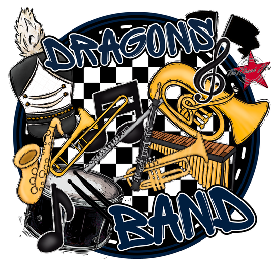 Dragons Circle Band Design-Navy