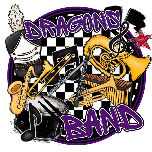 Dragons Circle Band Design-Purple