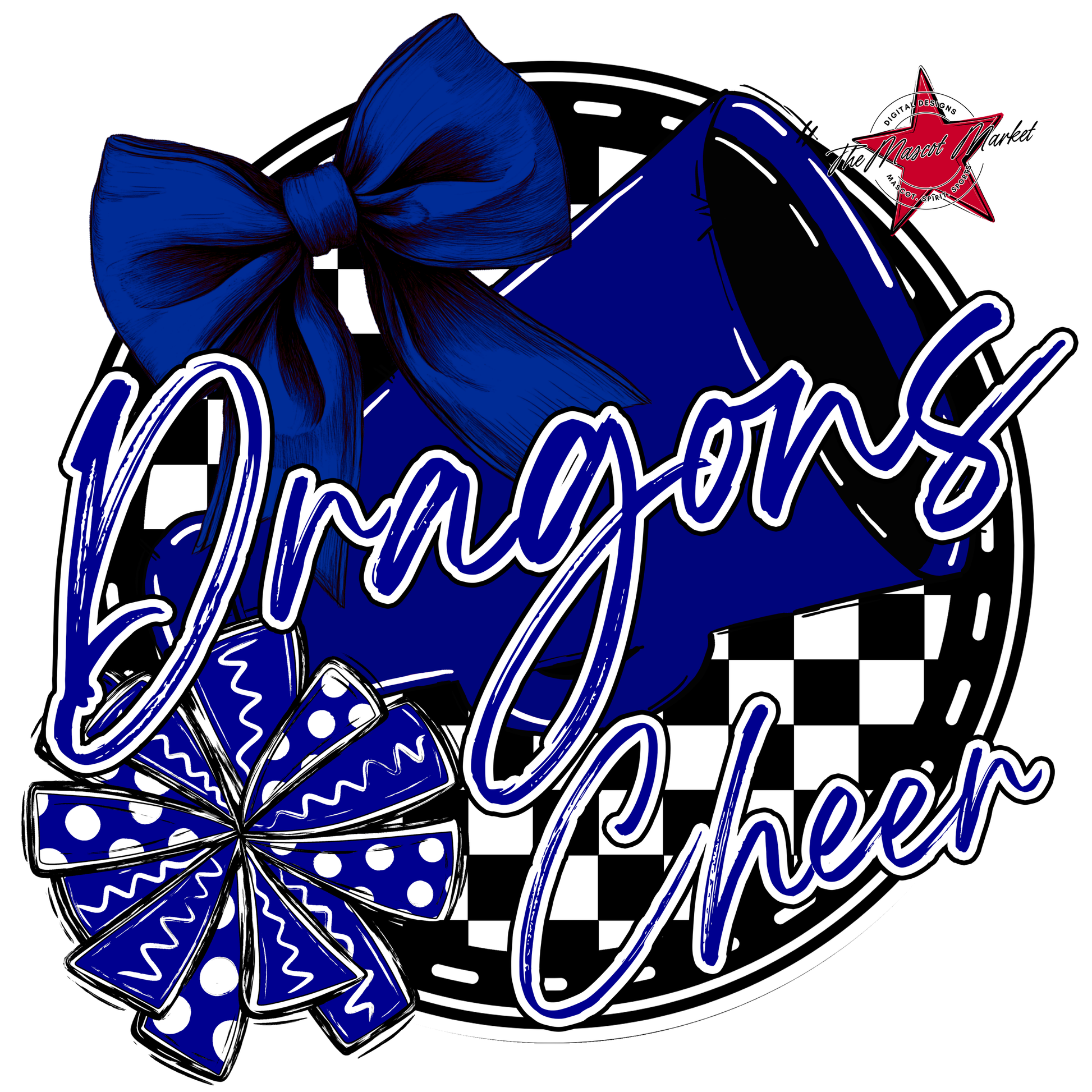 Dragons Circle Cheer Design-Blue