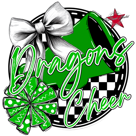 Dragons Circle Cheer Design-Bright Green