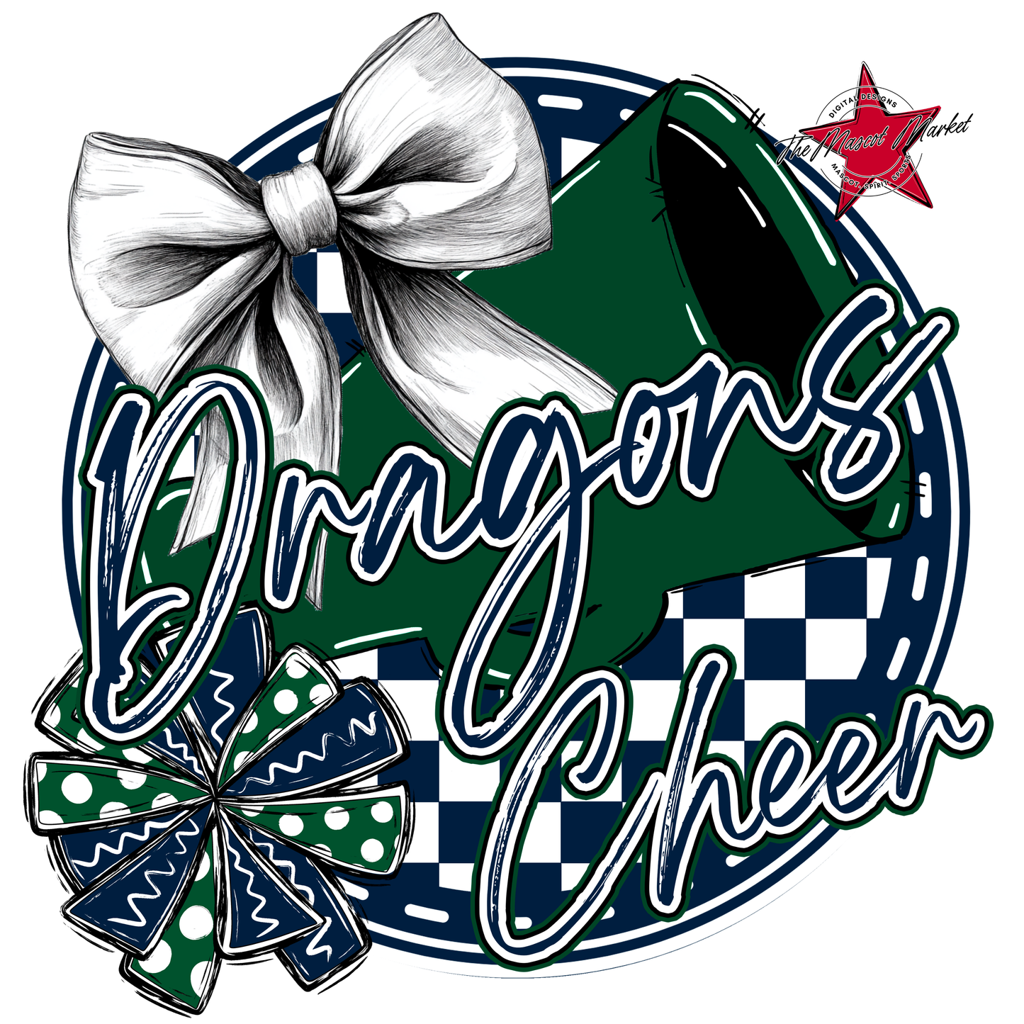 Dragons Circle Cheer Design-Navy-Green