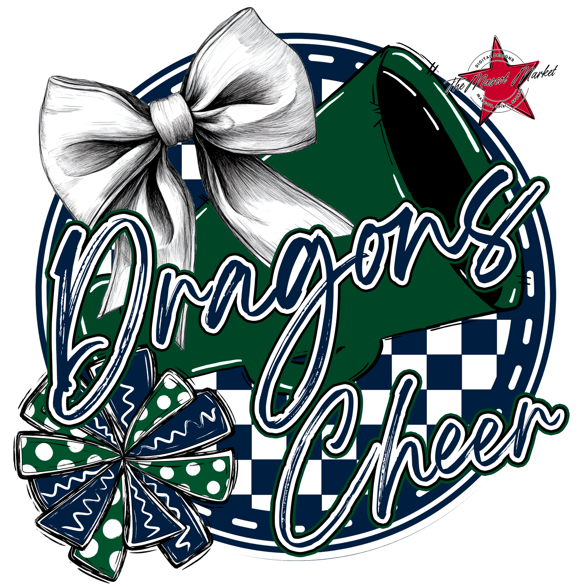 Dragons Circle Cheer Design-Navy-Green