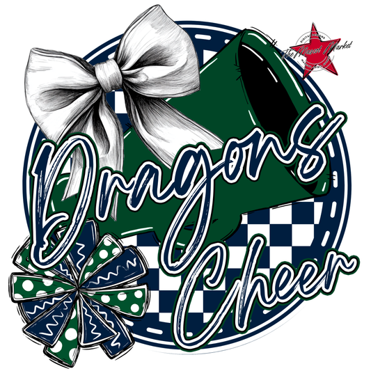 Dragons Circle Cheer Design-Navy-Green