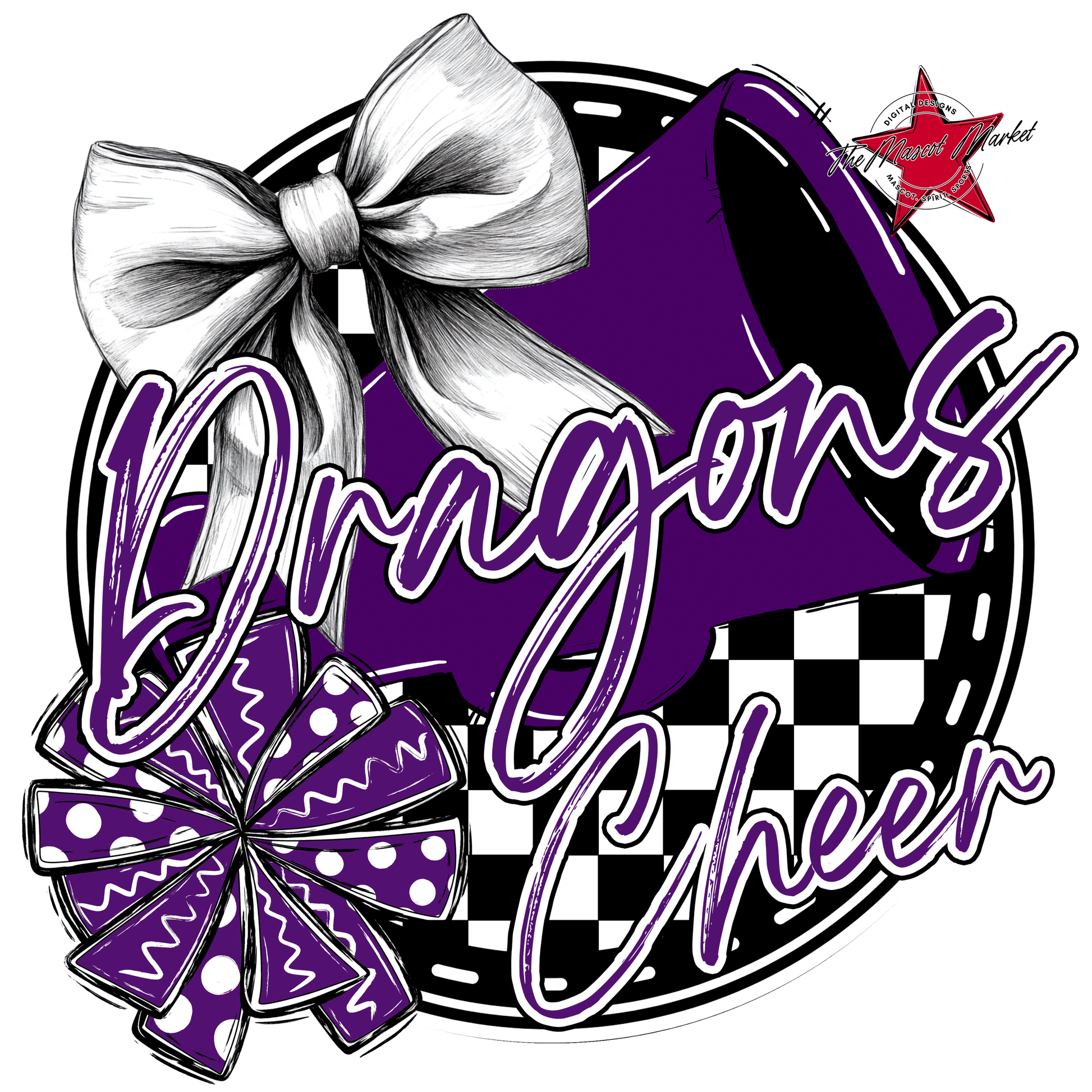 Dragons Circle Cheer Design-Purple