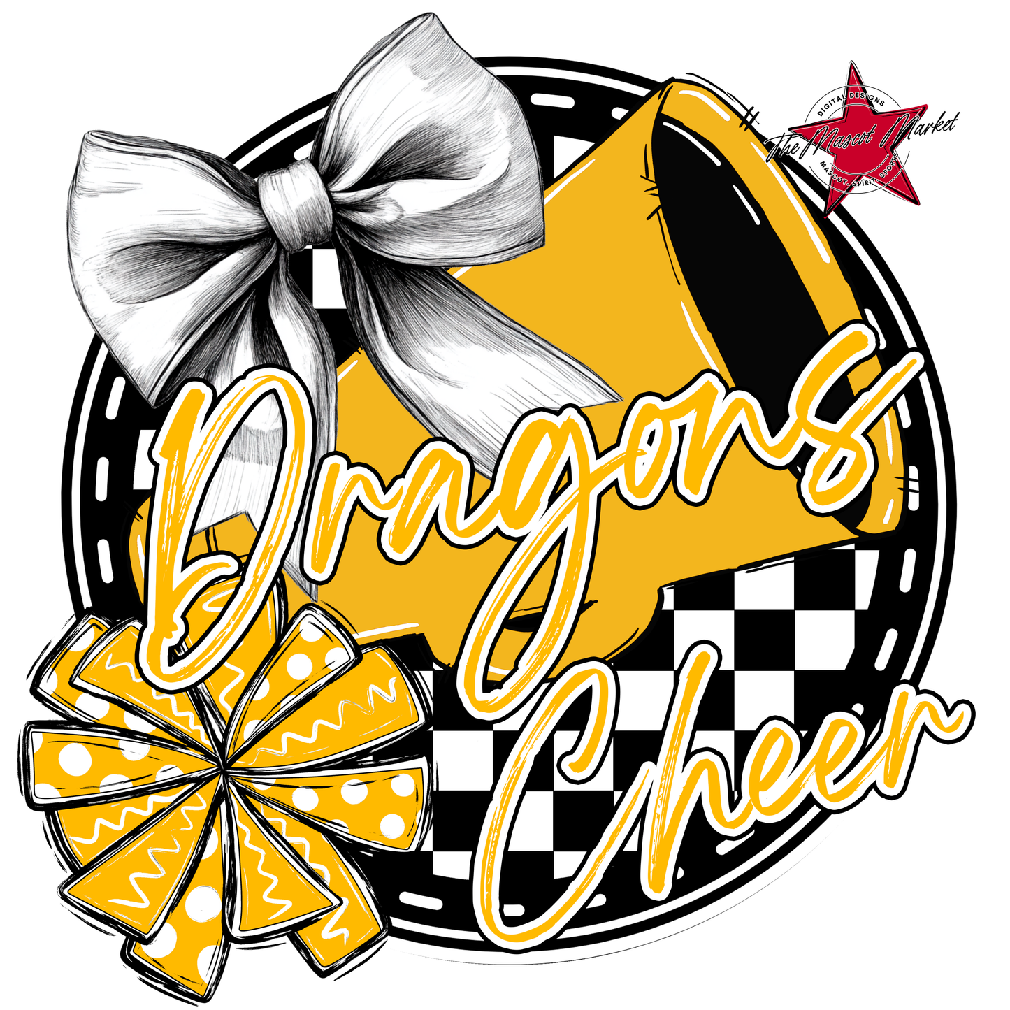 Dragons Circle Cheer Design-Yellow