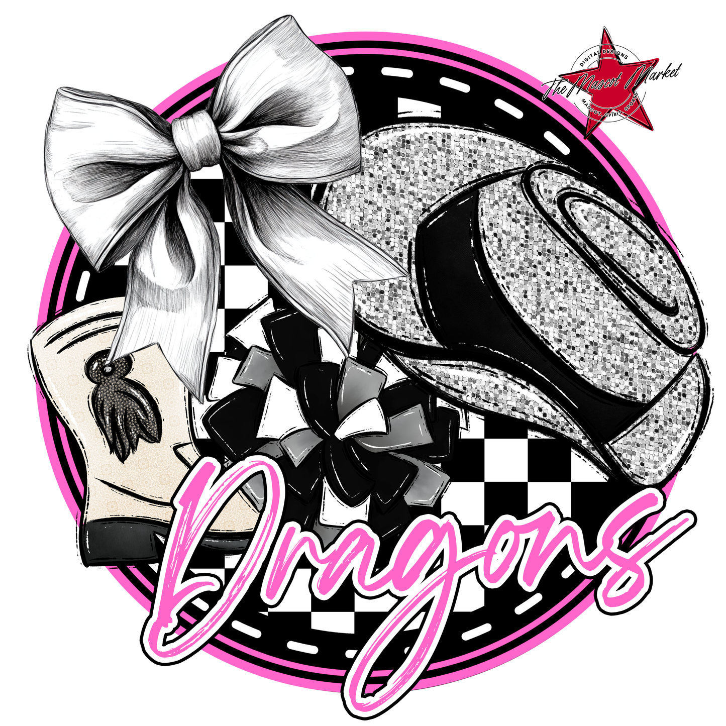 Dragons Circle Drillteam Design-Baby Pink