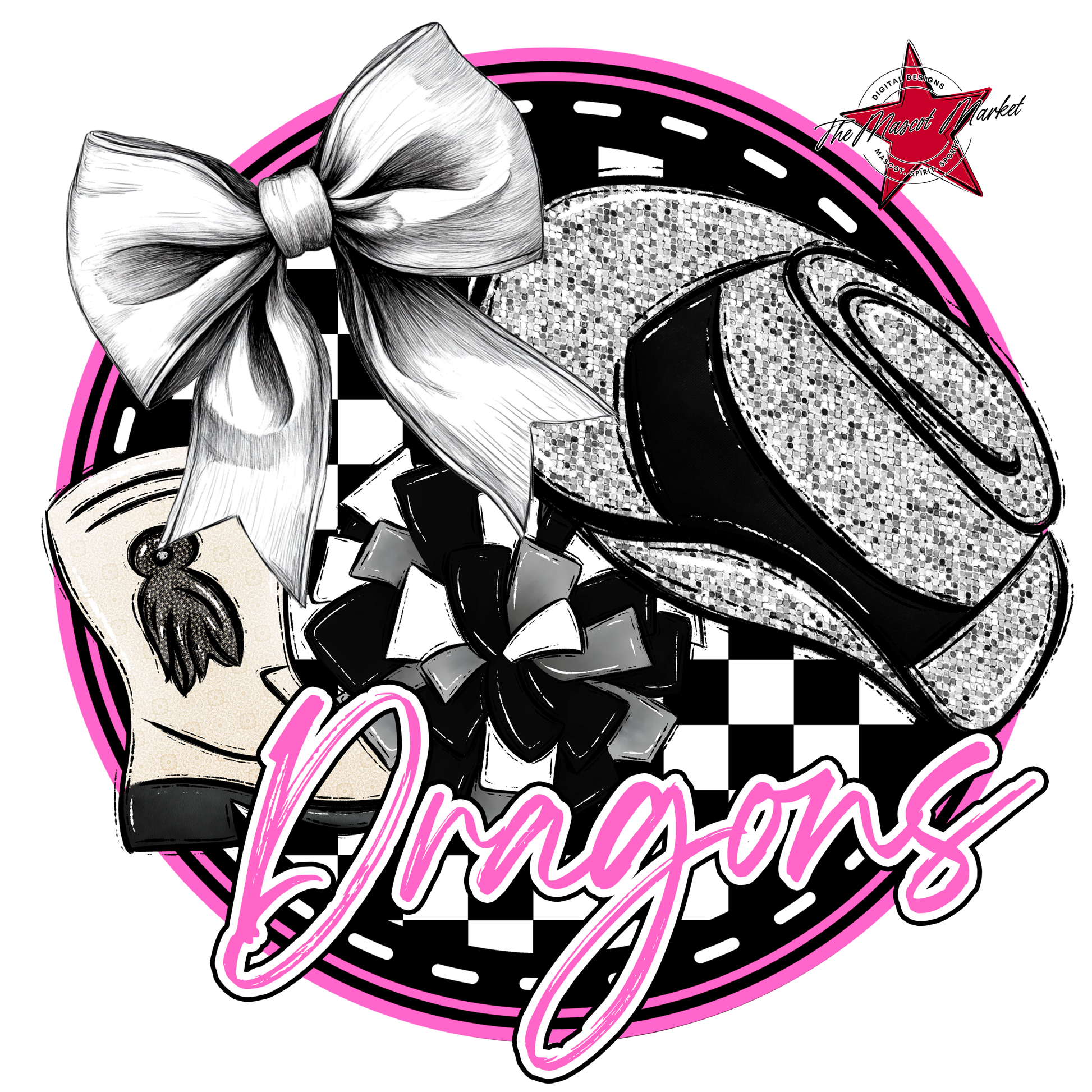 Dragons Circle Drillteam Design-Baby Pink