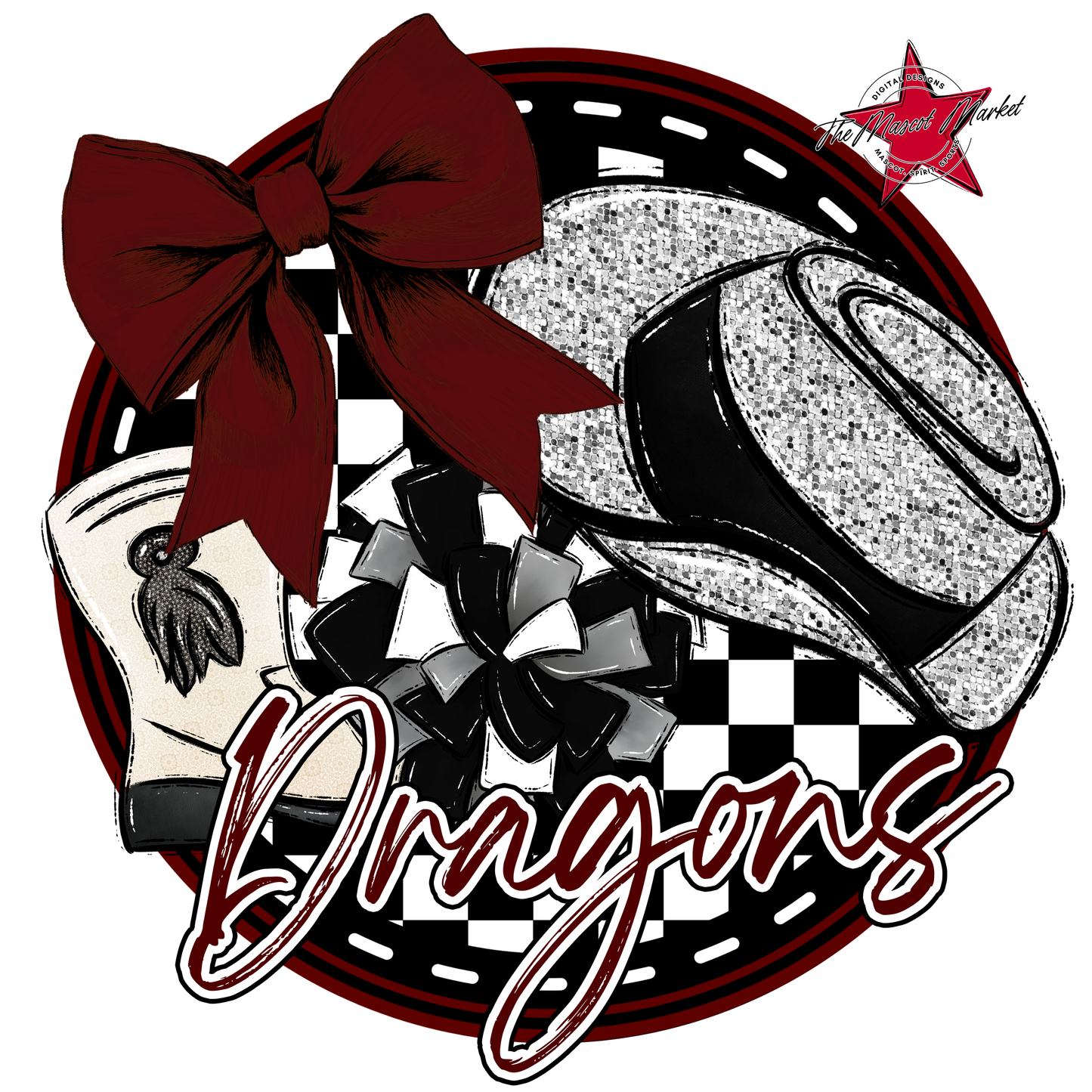 Dragons Circle Drillteam Design-Maroon