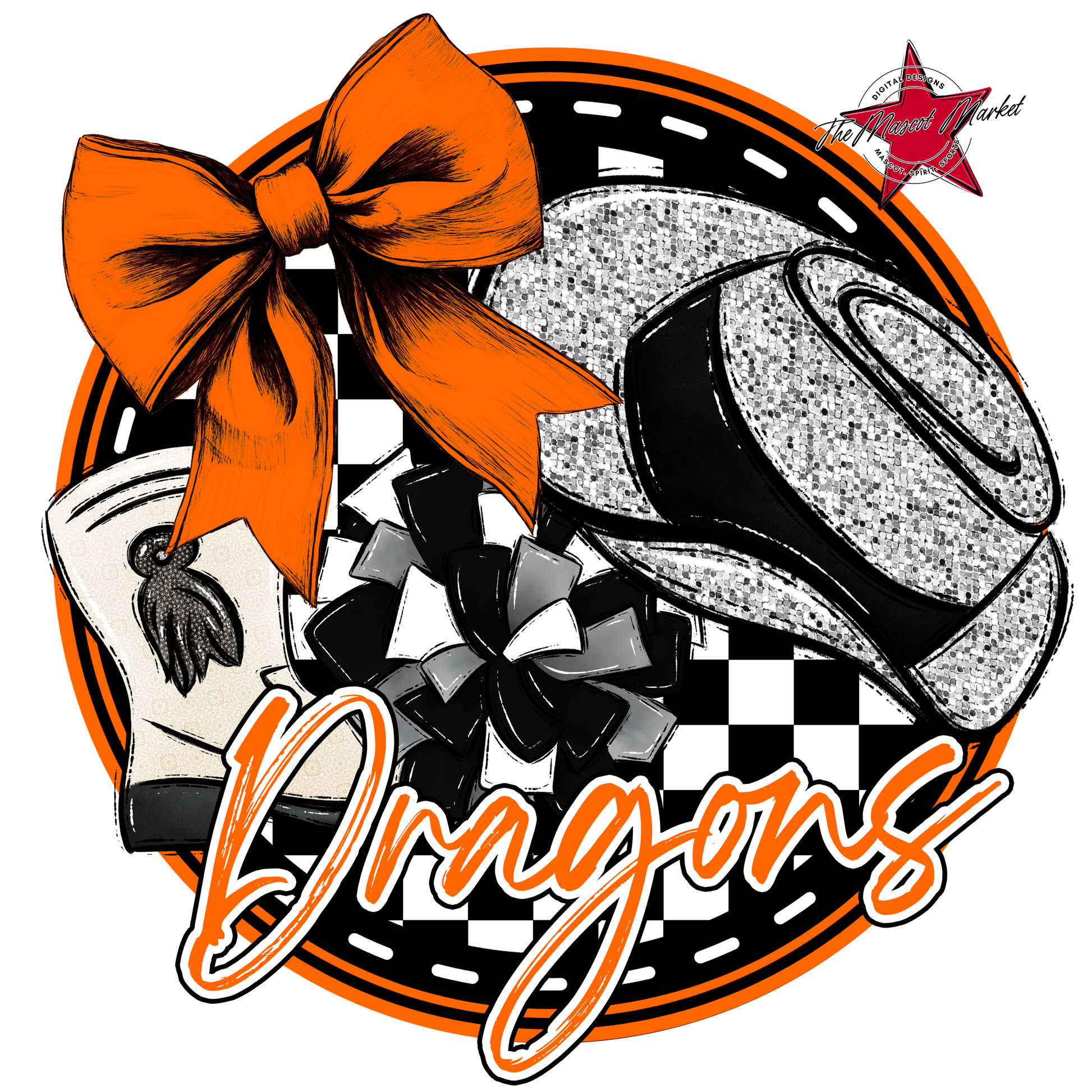 Dragons Circle Drillteam Design-Orange