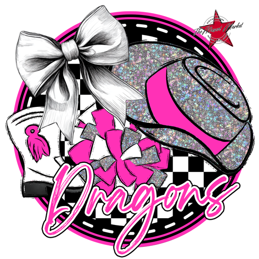 Dragons Circle Drillteam Design-Pink