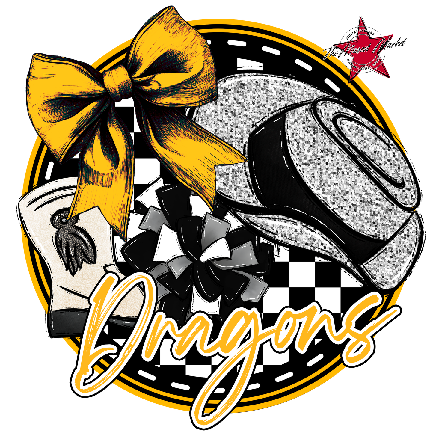 Dragons Circle Drillteam Design-Yellow