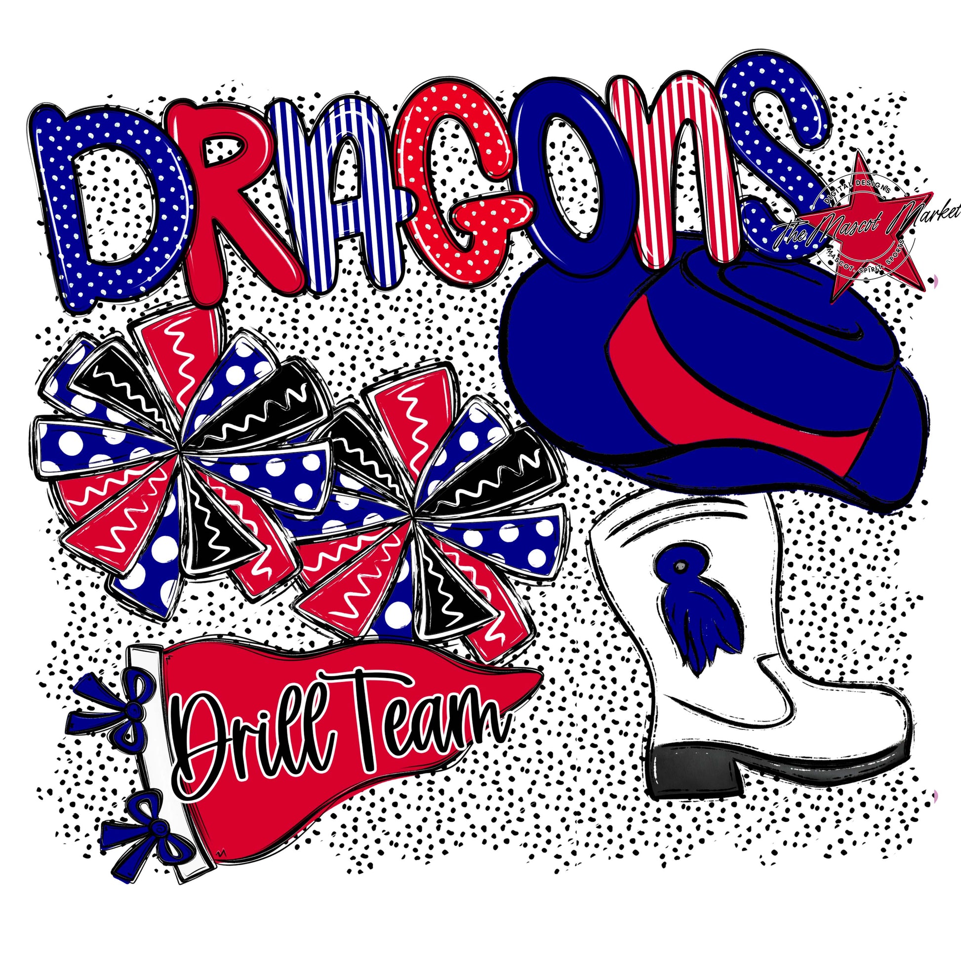 Dragons Drillteam Spirit-Blue & Red