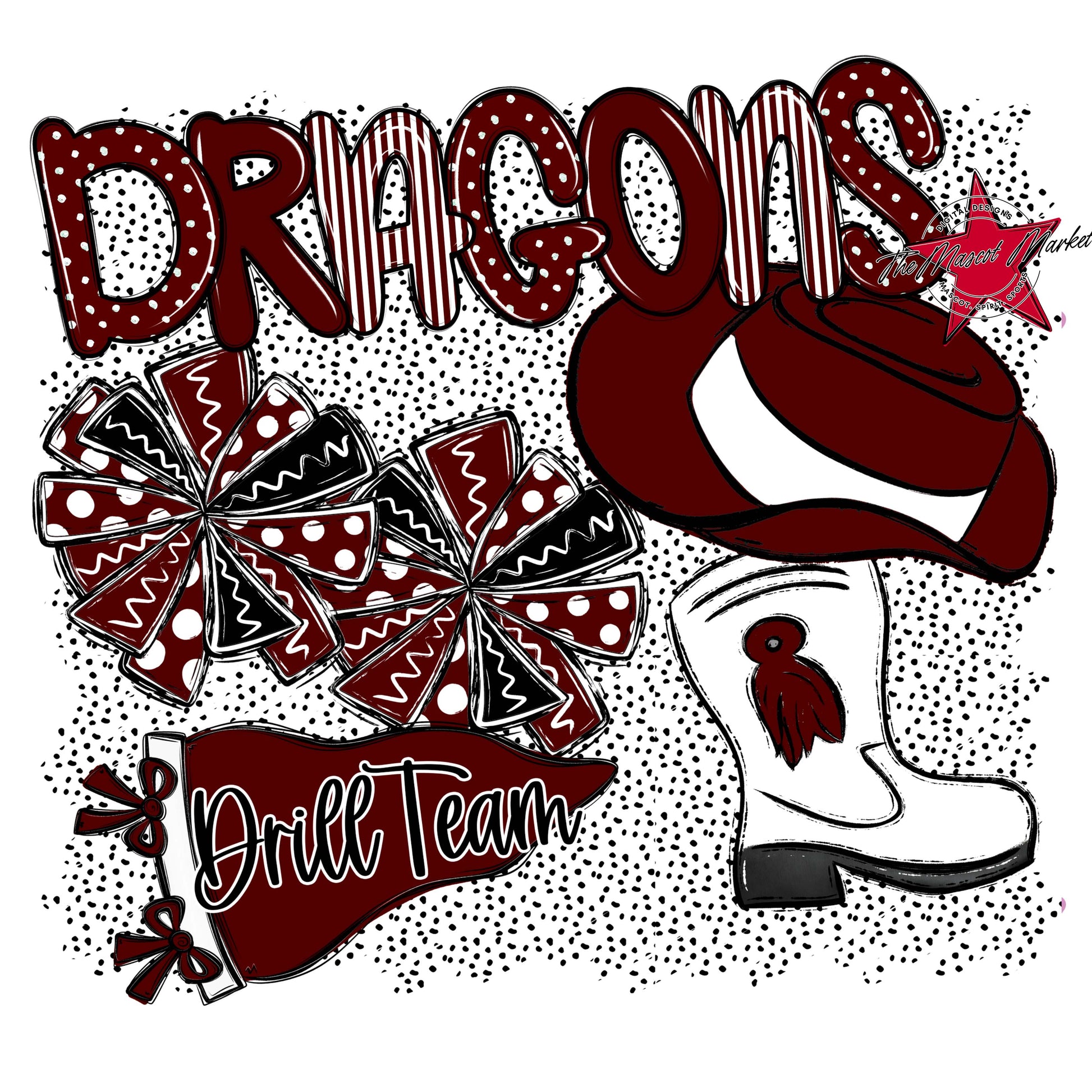 Dragons Drillteam Spirit-Maroon