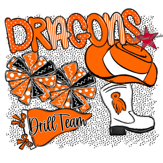 Dragons Drillteam Spirit-Orange