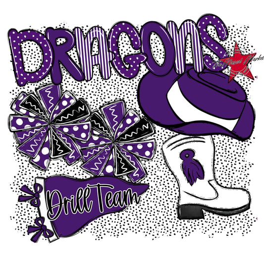 Dragons Drillteam Spirit-Purple