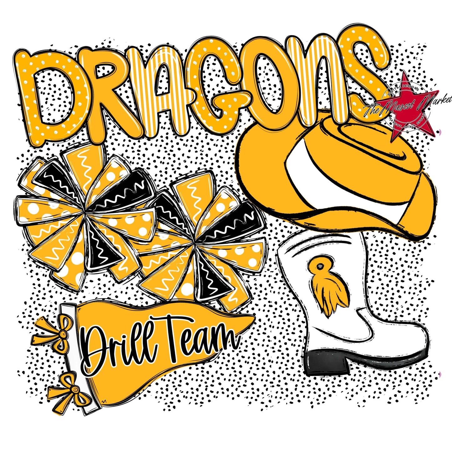 Dragons Drillteam Spirit-Yellow