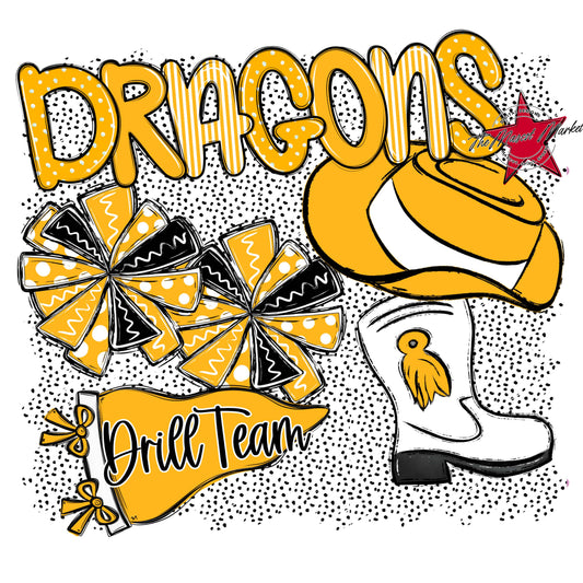 Dragons Drillteam Spirit-Yellow