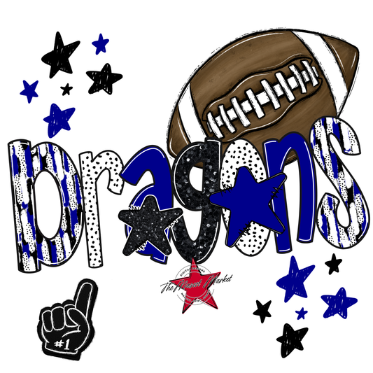 Dragons Football Scrape-Blue