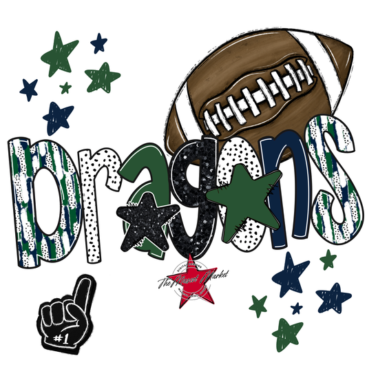 Dragons Football Scrape-Navy-Green