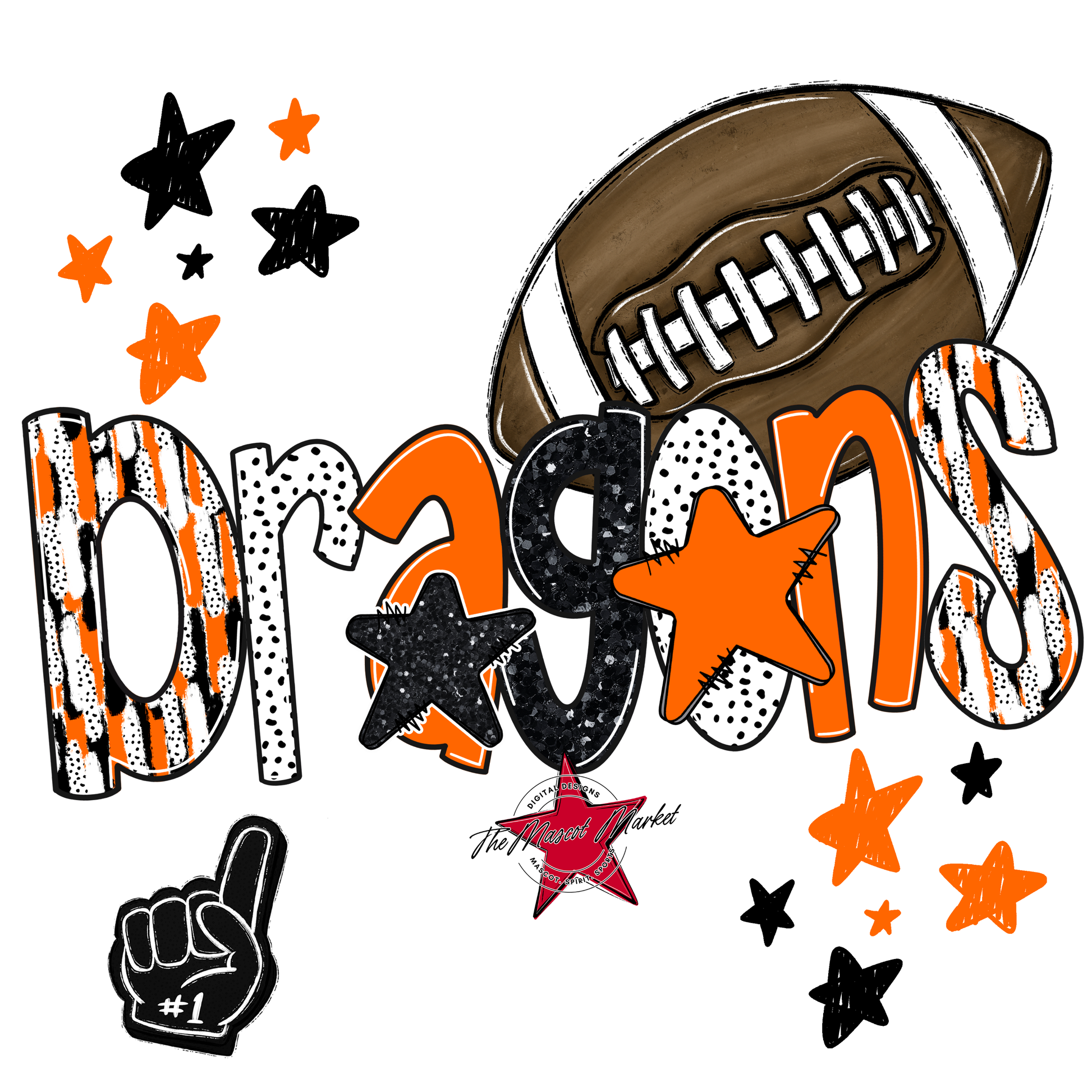 Dragons Football Scrape-Orange