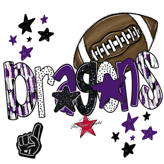 Dragons Football Scrape-Purple