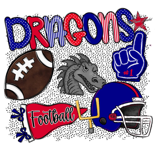 Dragons Football Spirit-Blue & Red