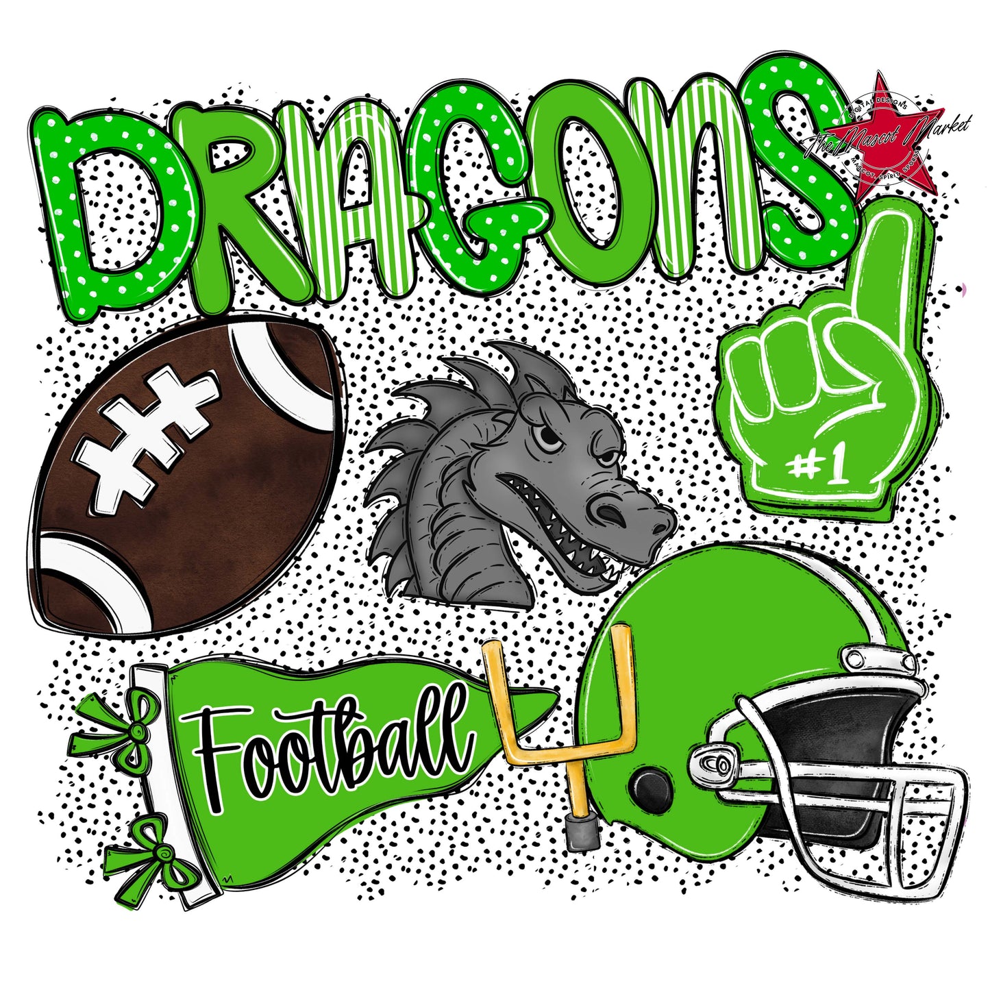 Dragons Football Spirit-Bright Green