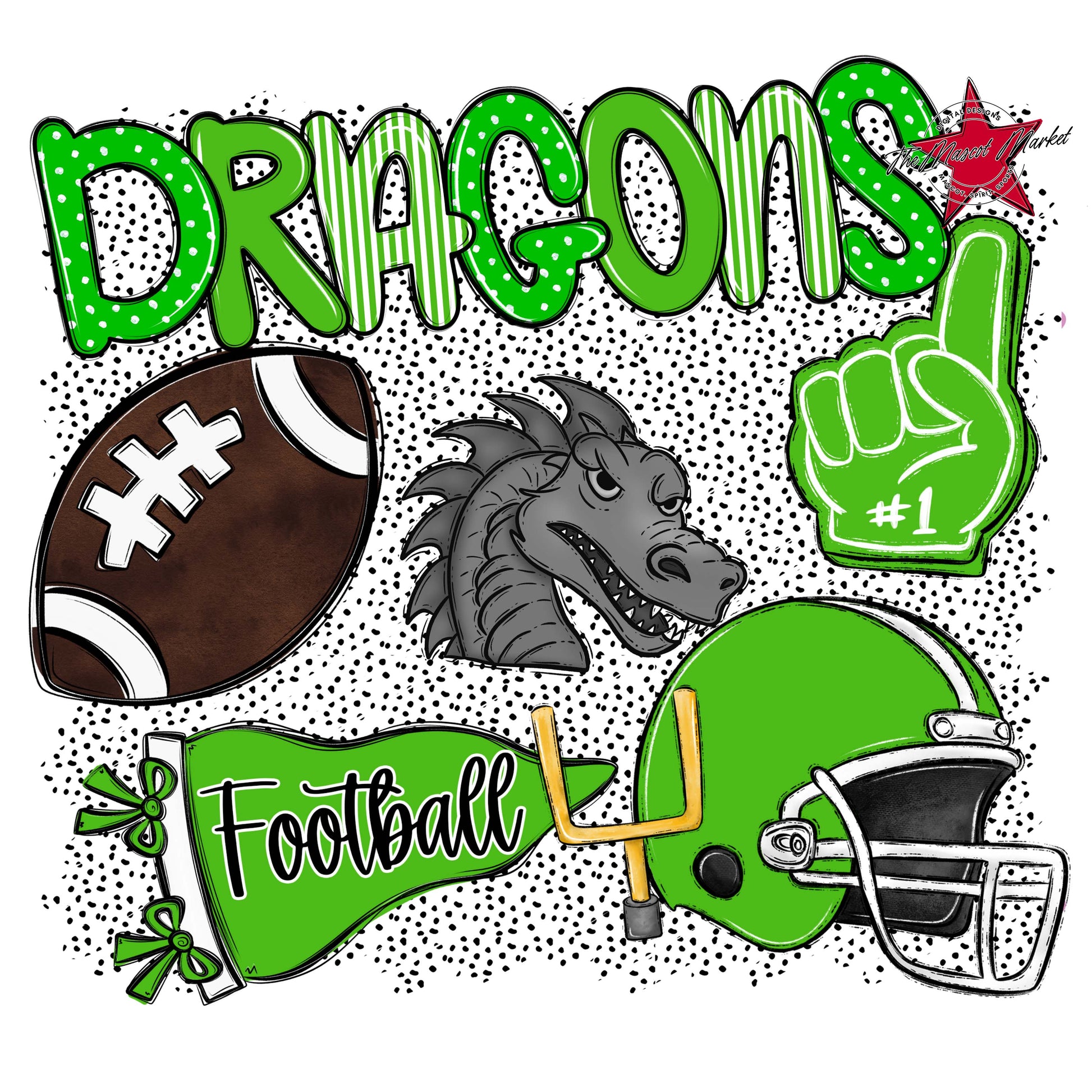 Dragons Football Spirit-Bright Green