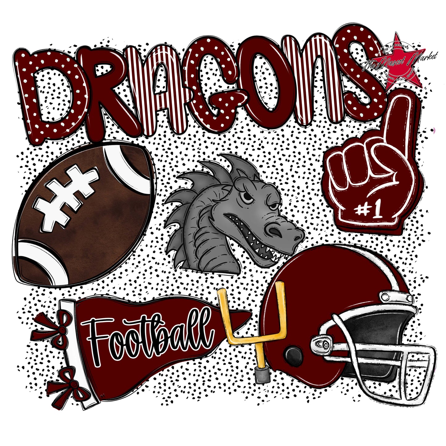 Dragons Football Spirit-Maroon