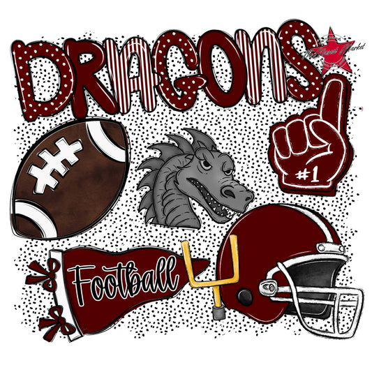 Dragons Football Spirit-Maroon