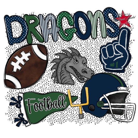 Dragons Football Spirit-Navy & Green