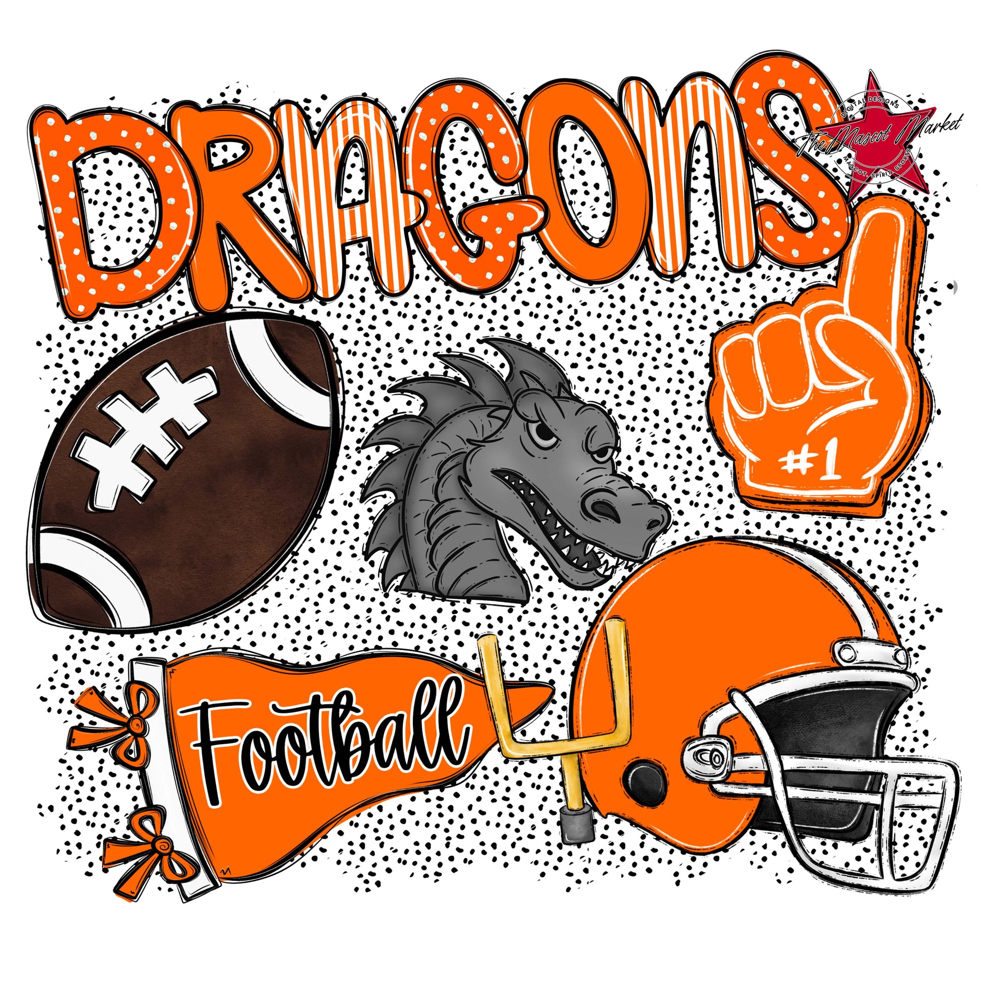 Dragons Football Spirit-Orange