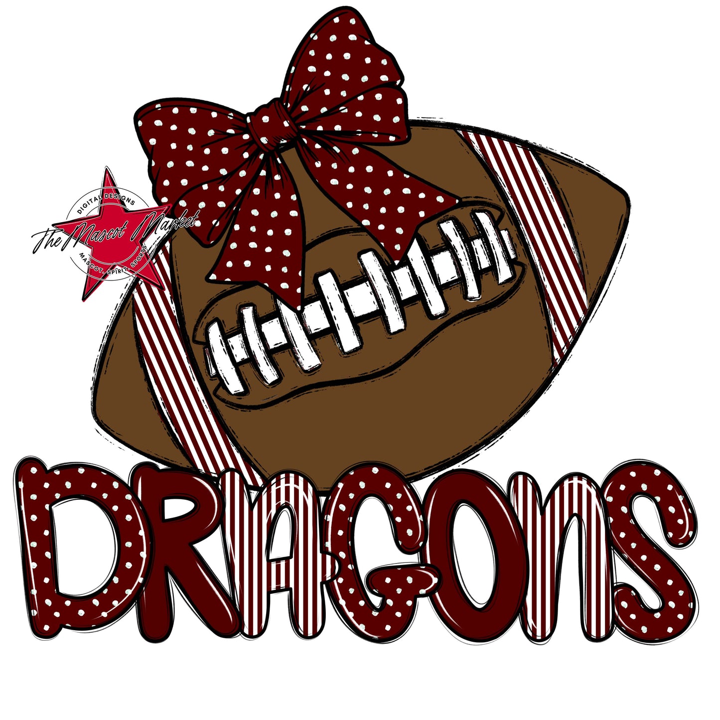 Dragons Football Spirit Design-Maroon