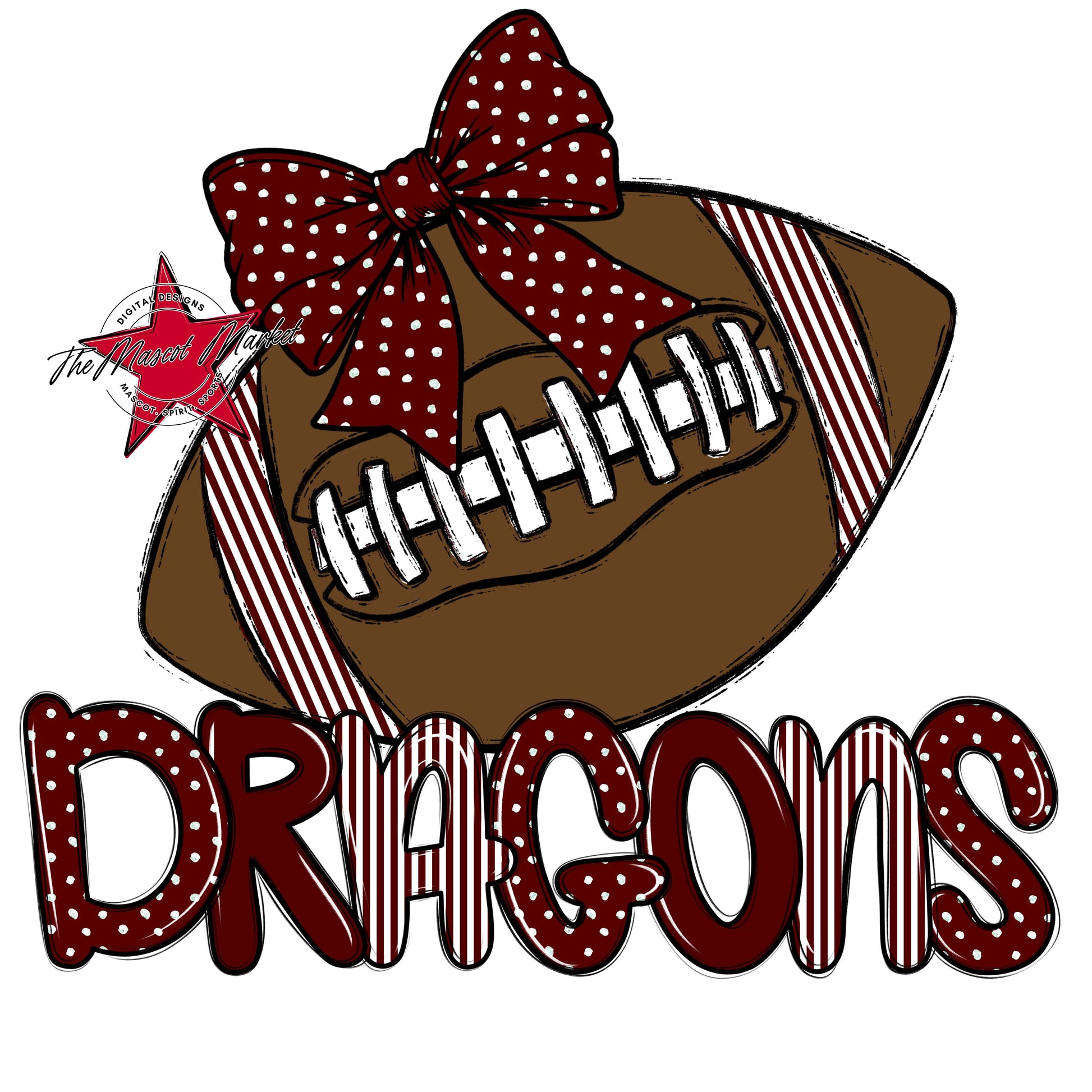 Dragons Football Spirit Design-Maroon