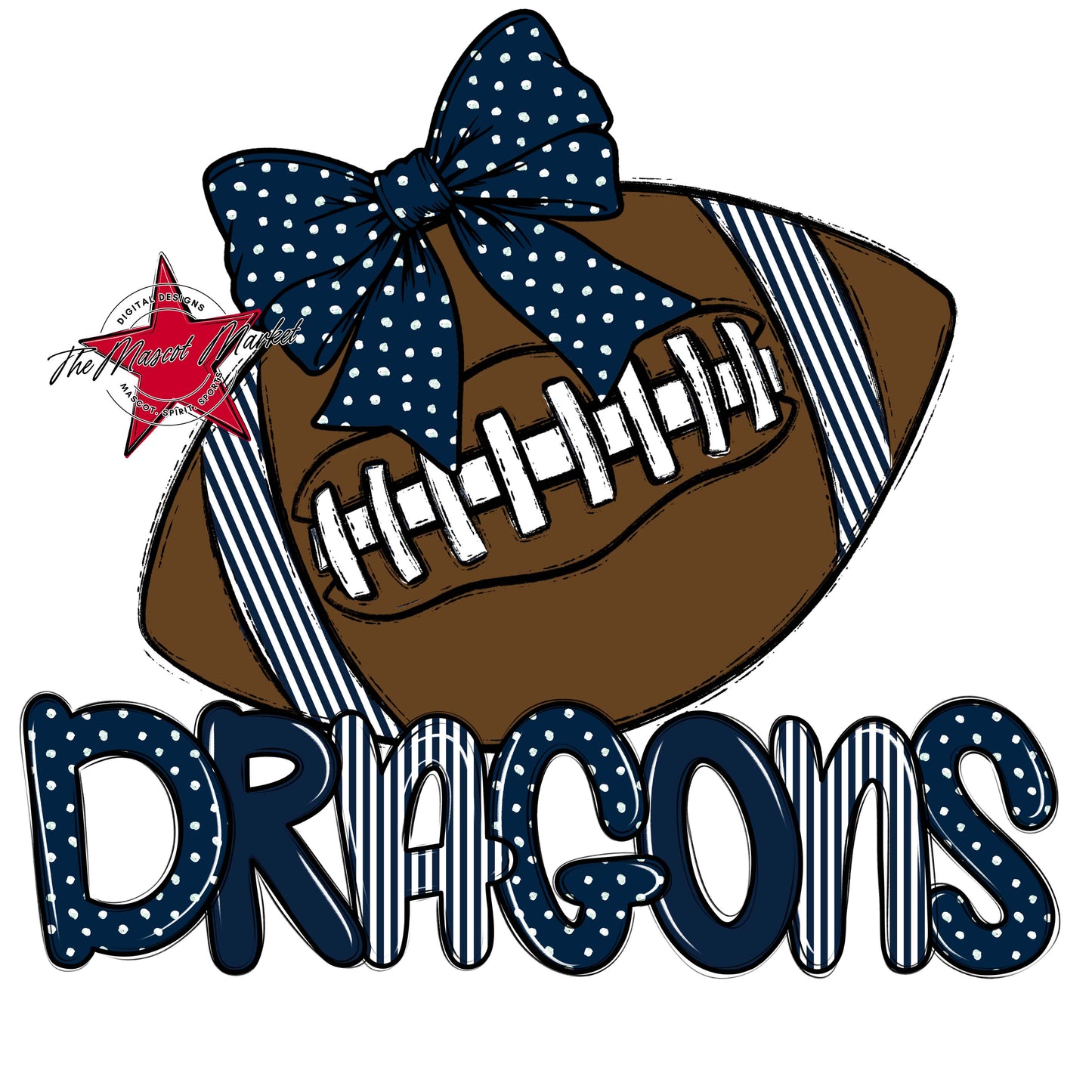 Dragons Football Spirit Design-Navy