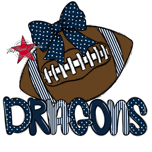 Dragons Football Spirit Design-Navy