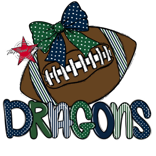 Dragons Football Spirit Design-Navy & Green