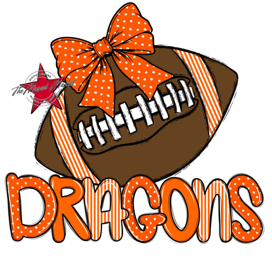 Dragons Football Spirit Design-Orange