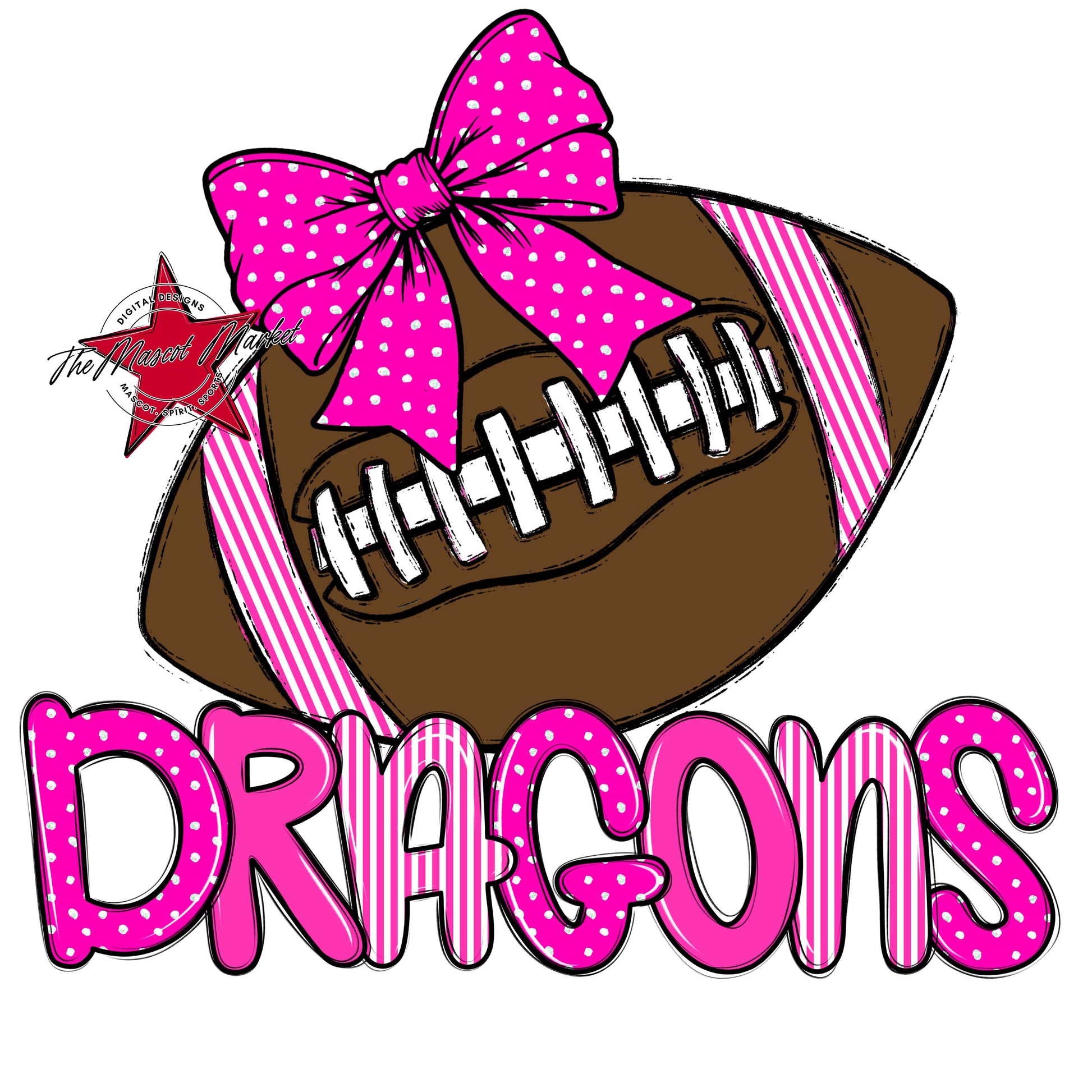 Dragons Football Spirit Design-Pink