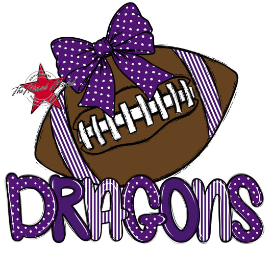 Dragons Football Spirit Design-Purple