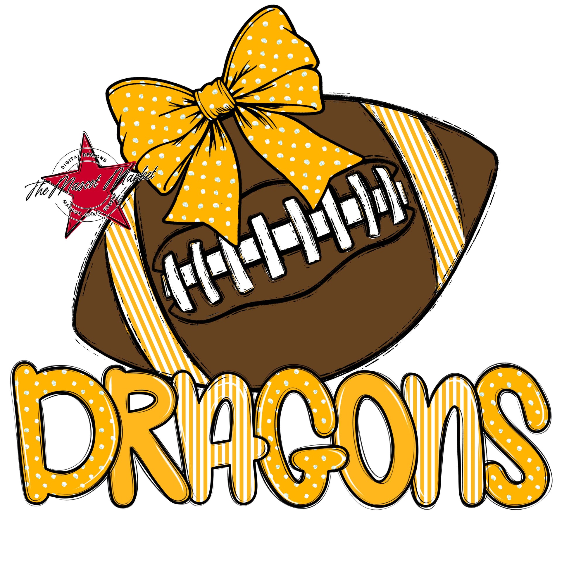 Dragons Football Spirit Design-Yellow