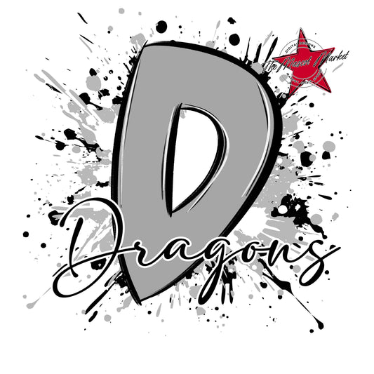Dragons Mascot Splatter-Grey