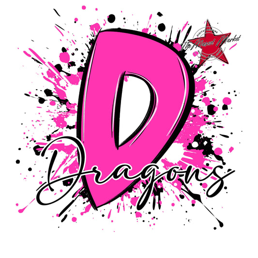 Dragons Mascot Splatter-Pink