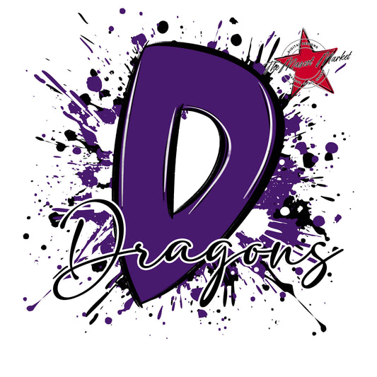 Dragons Mascot Splatter-Purple
