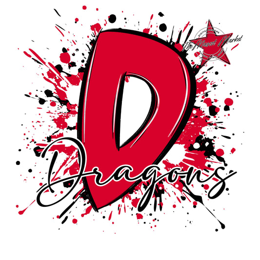 Dragons Mascot Splatter-Red