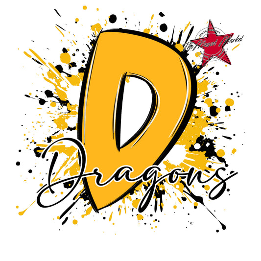 Dragons Mascot Splatter-Yellow